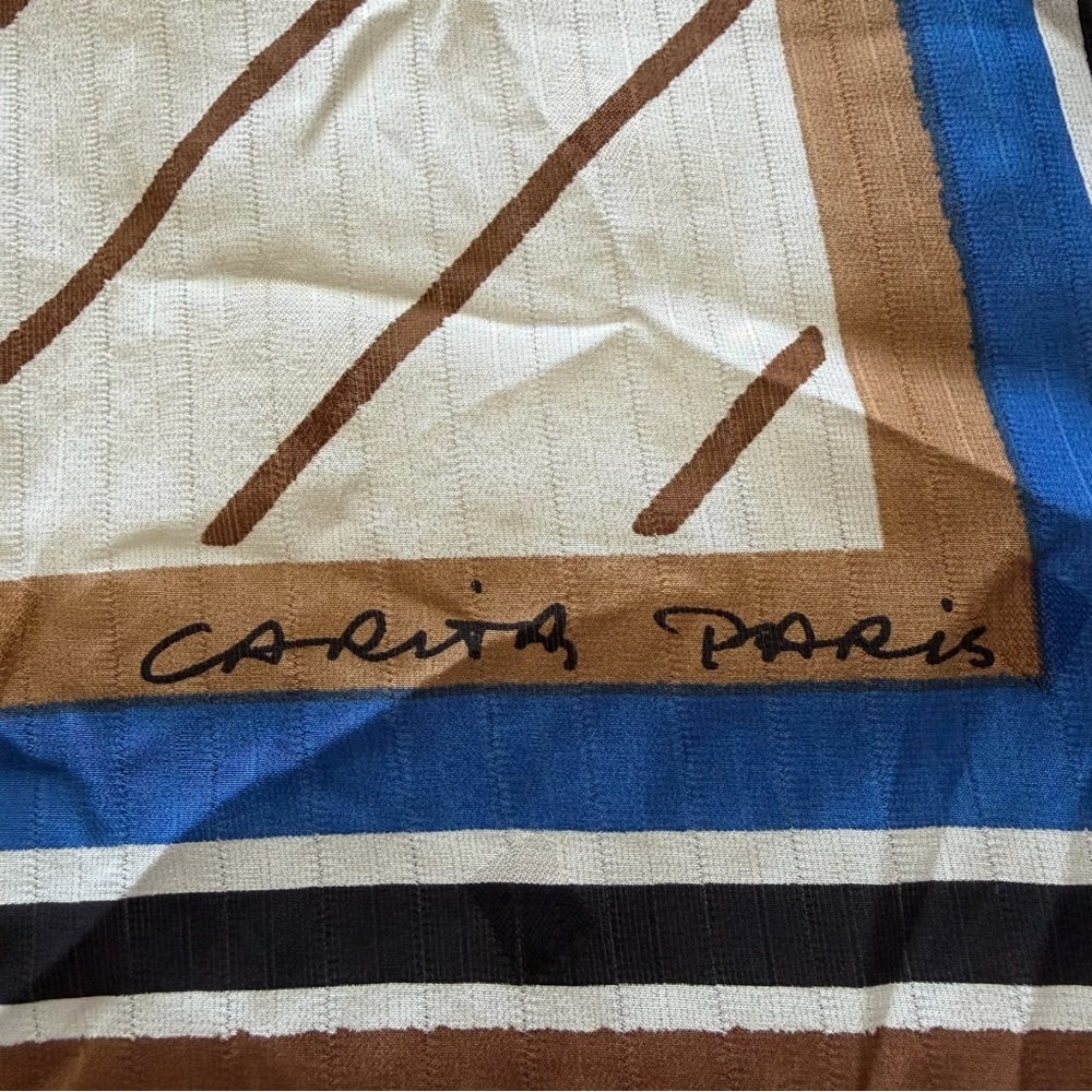 Vintage Carita Paris Silk Scarf 30”x30” - Picture 2 of 10